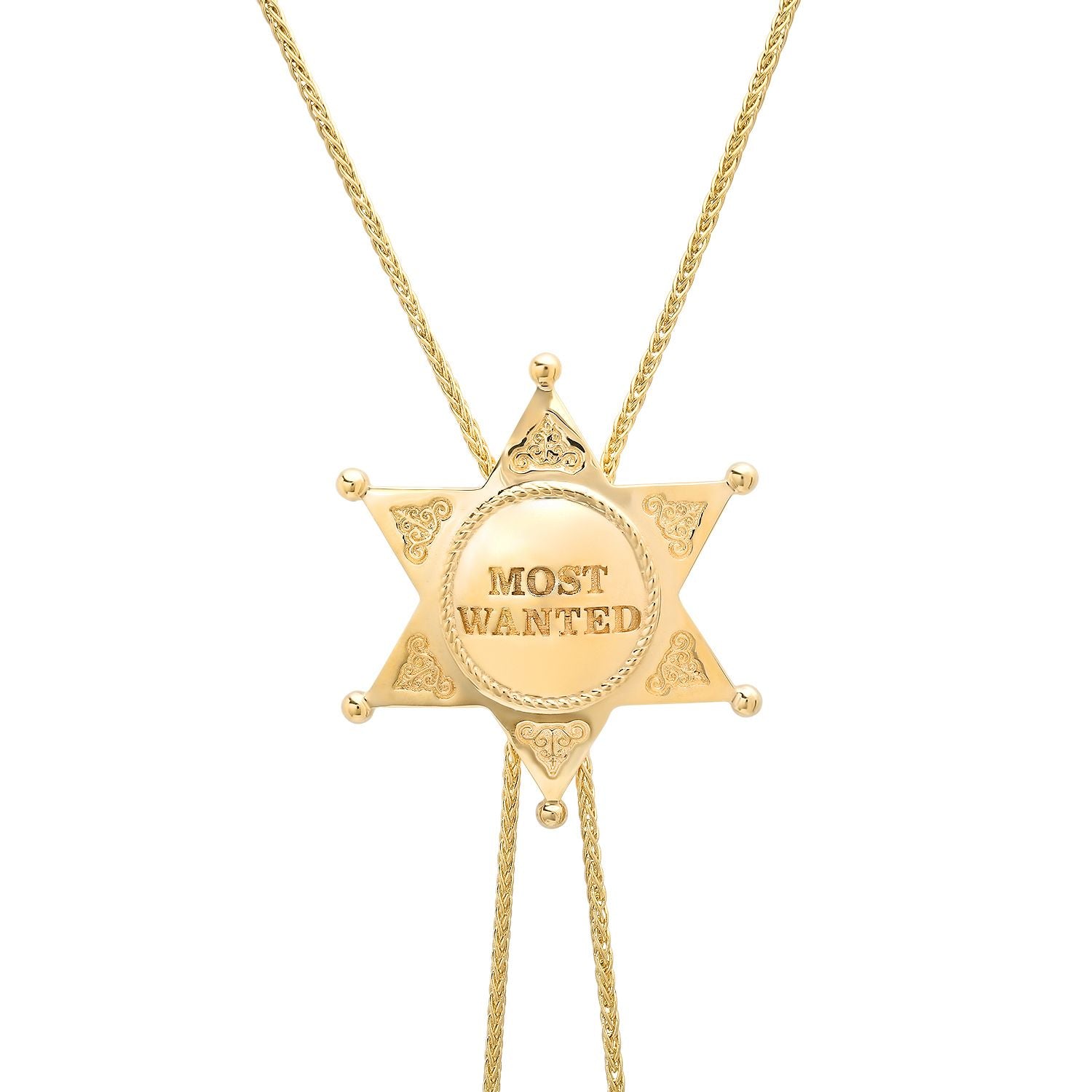 "MOST WANTED" SHERIFF BADGE BOLO