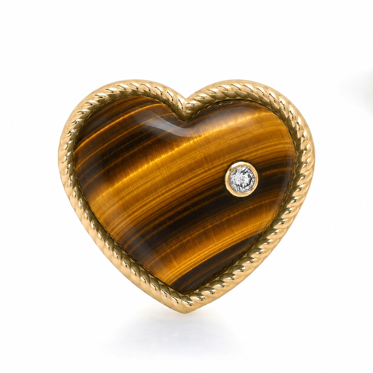XL STONE HEART RING WITH DIAMOND