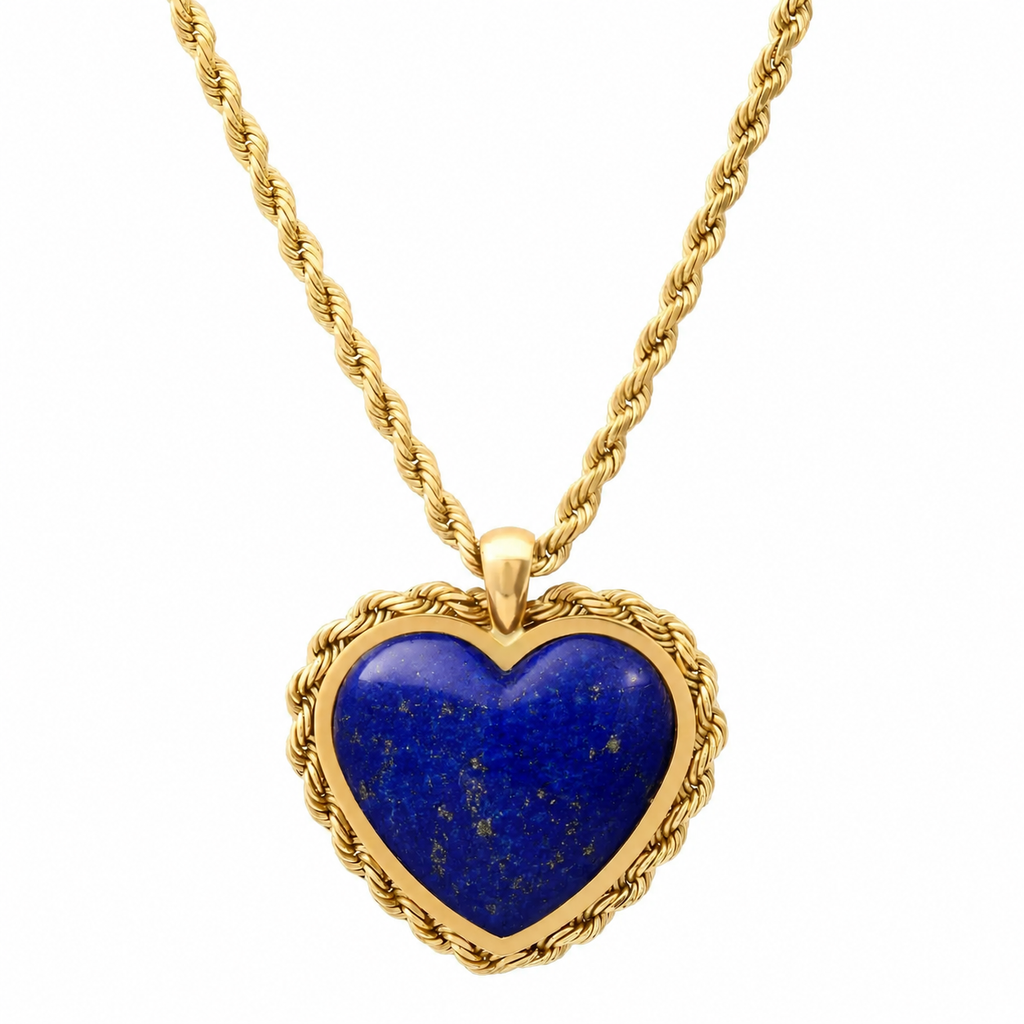 STONE HEART ROPE NECKLACE