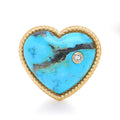 XL STONE HEART RING WITH DIAMOND