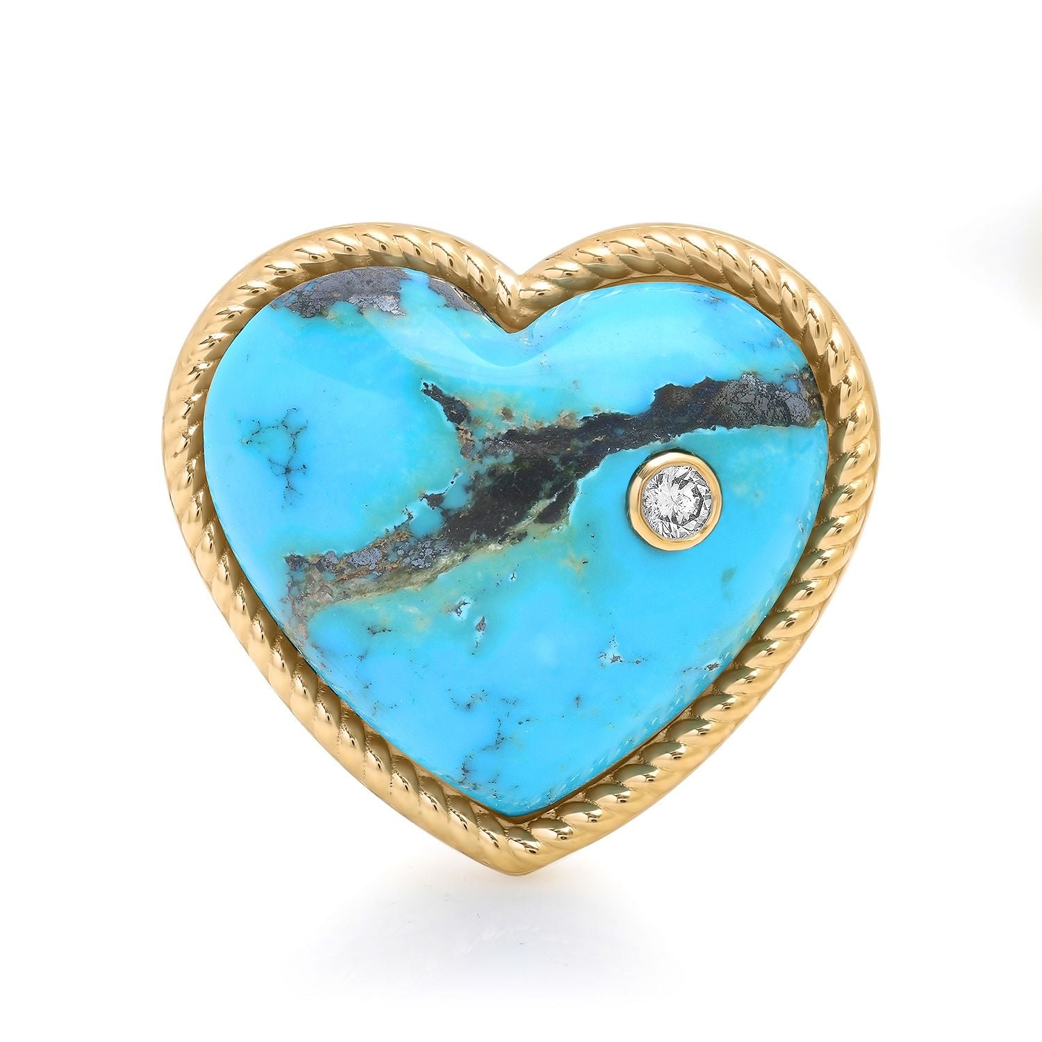 XL STONE HEART RING WITH DIAMOND