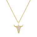 MINI BULL HEAD NECKLACE WITH DIAMONDS