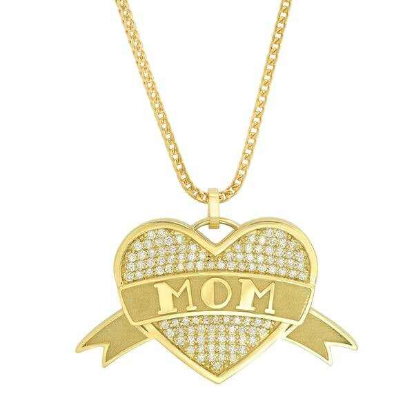 "MOM" TATTOO HEART NECKLACE