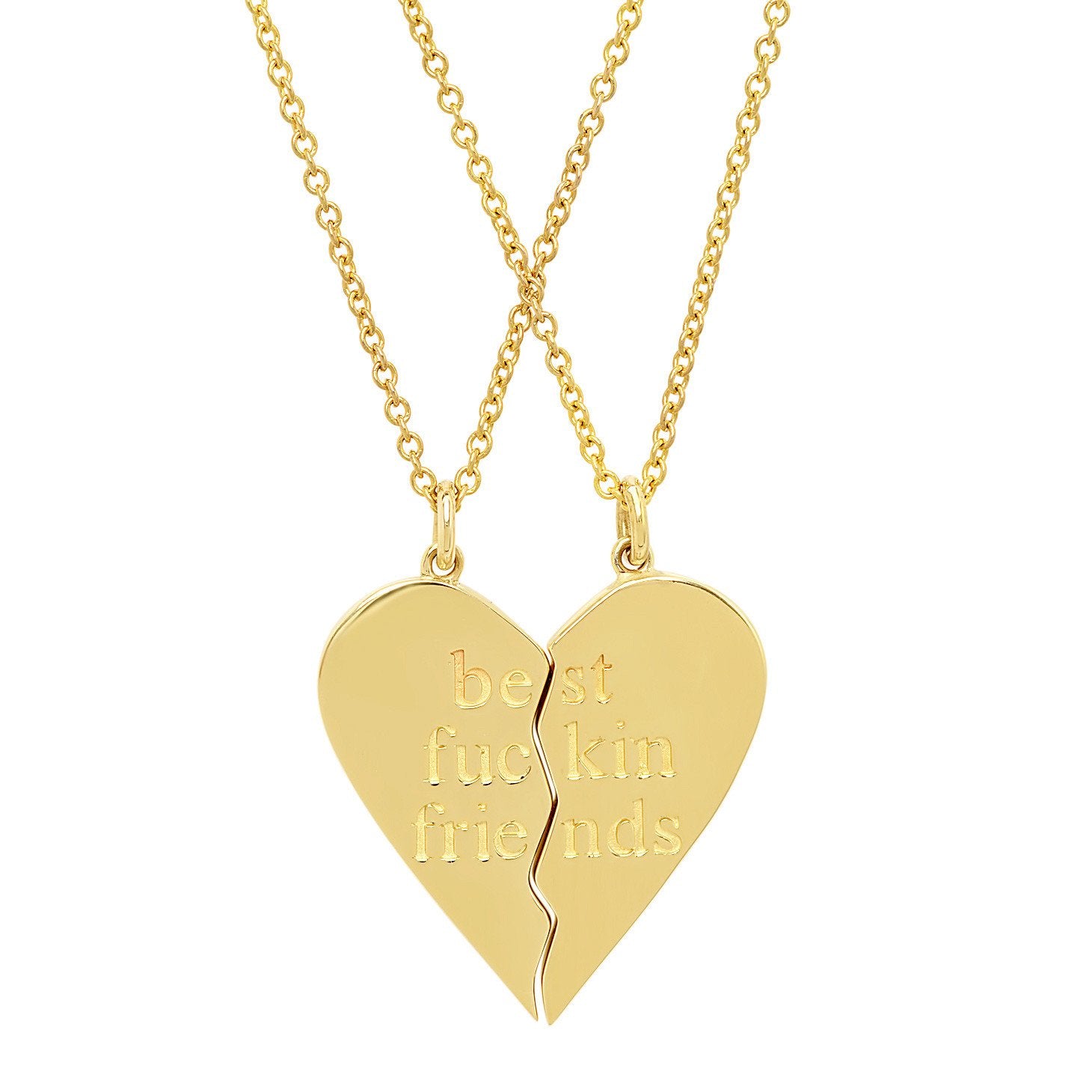 BEST FUCKIN FRIENDS HEART NECKLACES