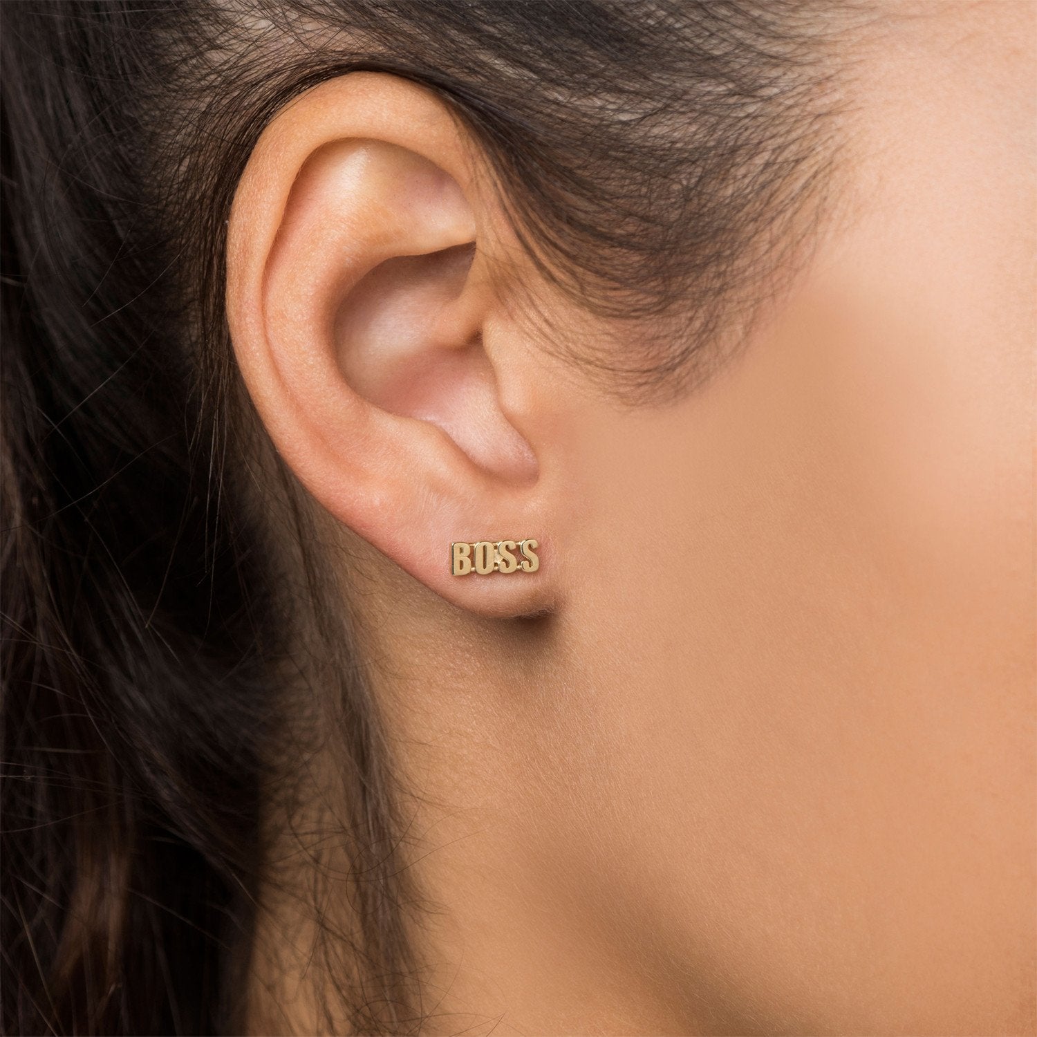 "BOSS" Stud Earrings (single)