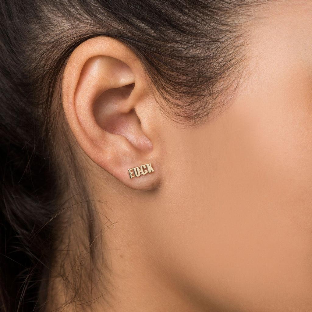 "FUCK" Stud Earrings (single)