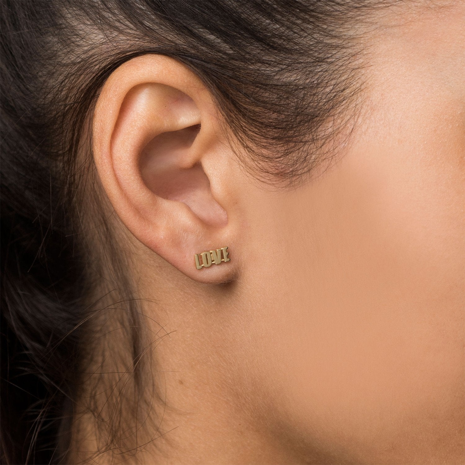 "LOVE" Stud Earrings (single)