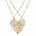 BEST FUCKIN FRIENDS HEART NECKLACES WITH DIAMONDS