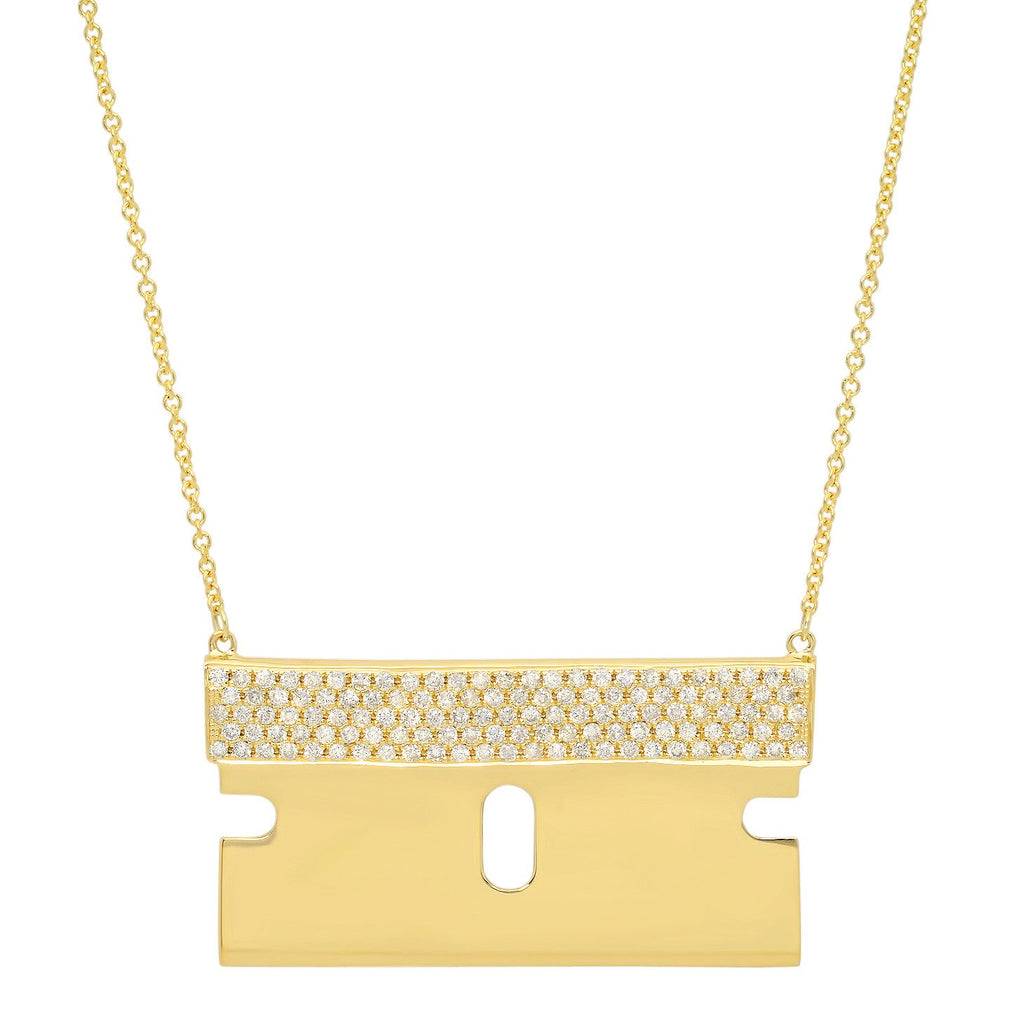 Razor Blade Necklace w/ Diamonds