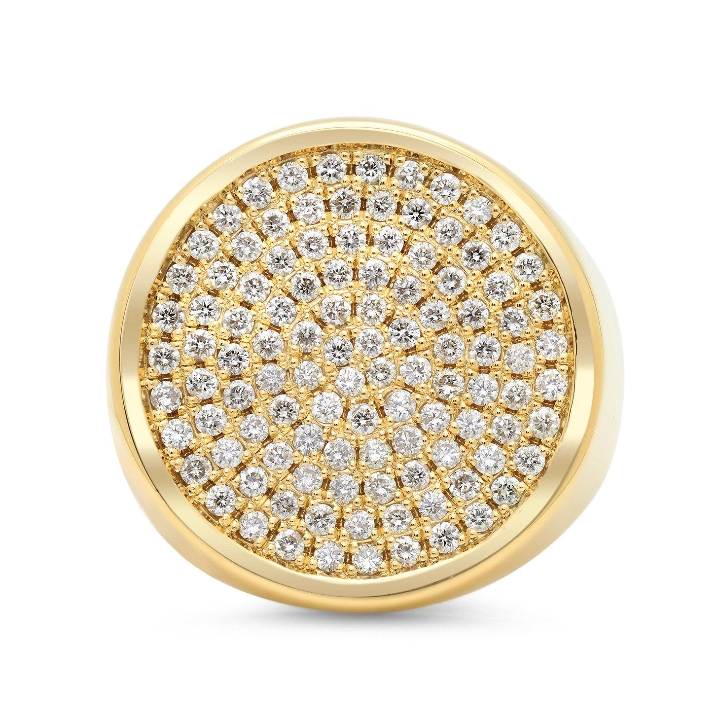 Circle Surface Ring w/ Diamonds