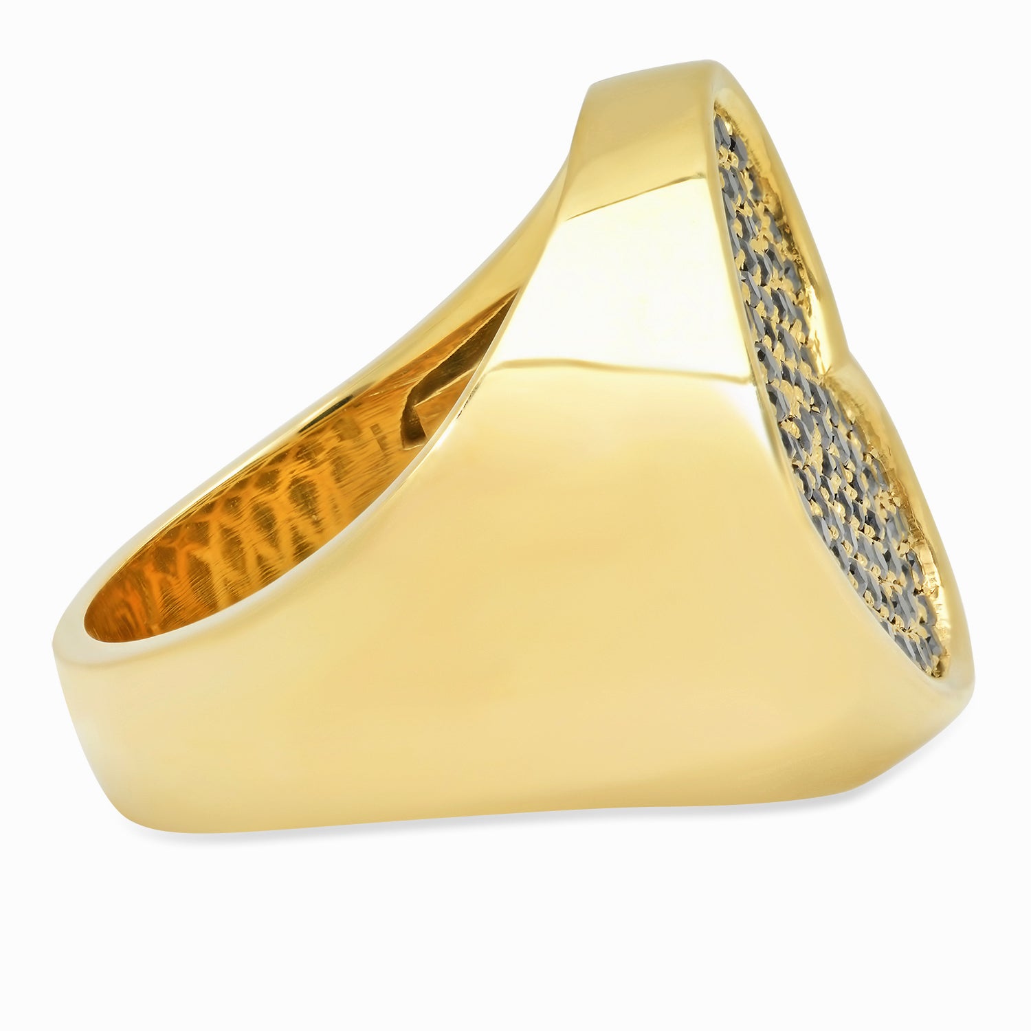 Sideways Black Diamond Heart Surface Ring