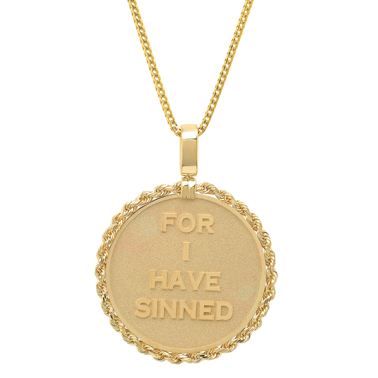 "FORGIVE ME FATHER / FOR I HAVE SINNED" SWIVEL PENDANT NECKLACE