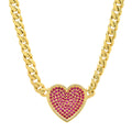 RUBY HEART CUBAN CHAIN