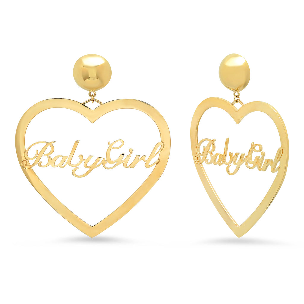 "Baby Girl" Heart Earrings
