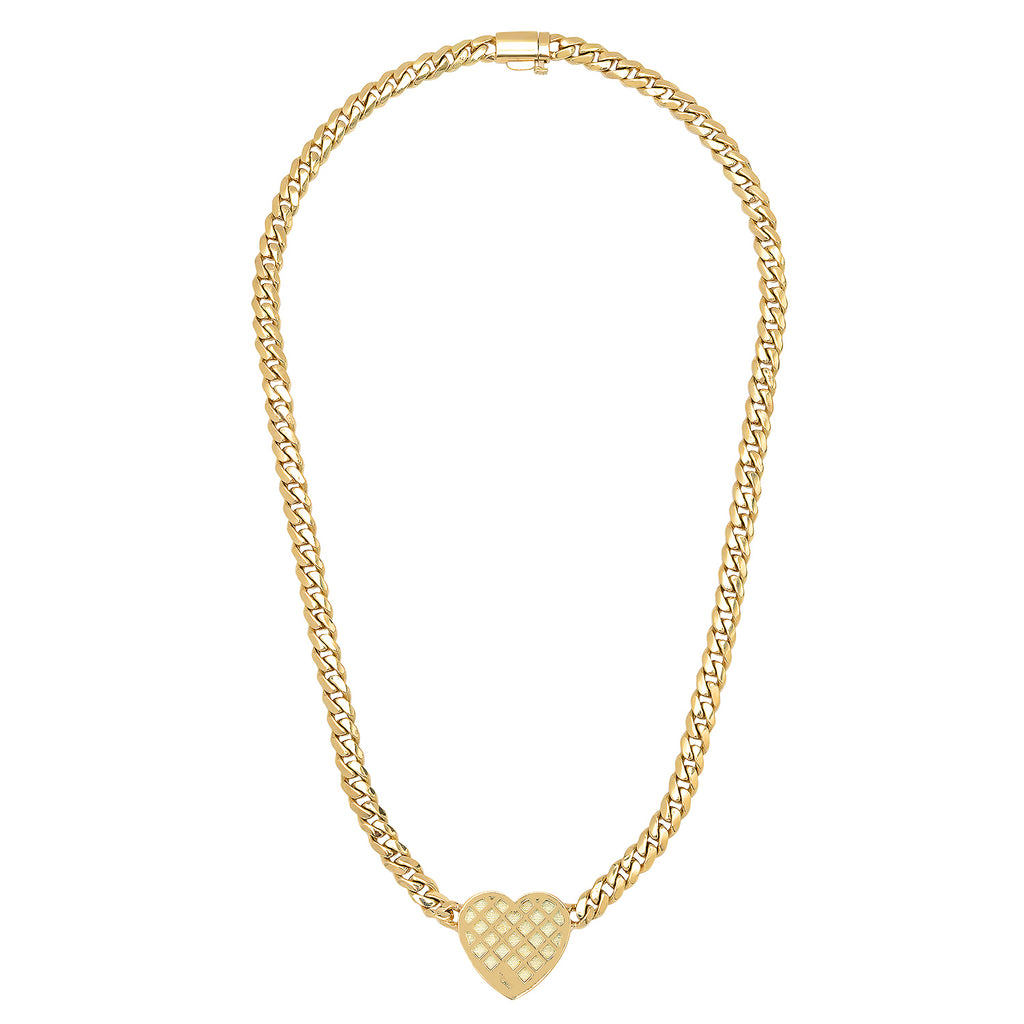 RUBY HEART CUBAN CHAIN