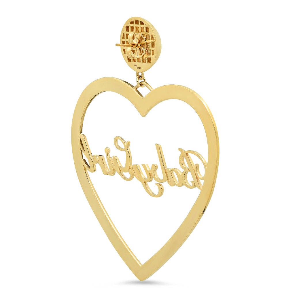 "Baby Girl" Heart Earrings