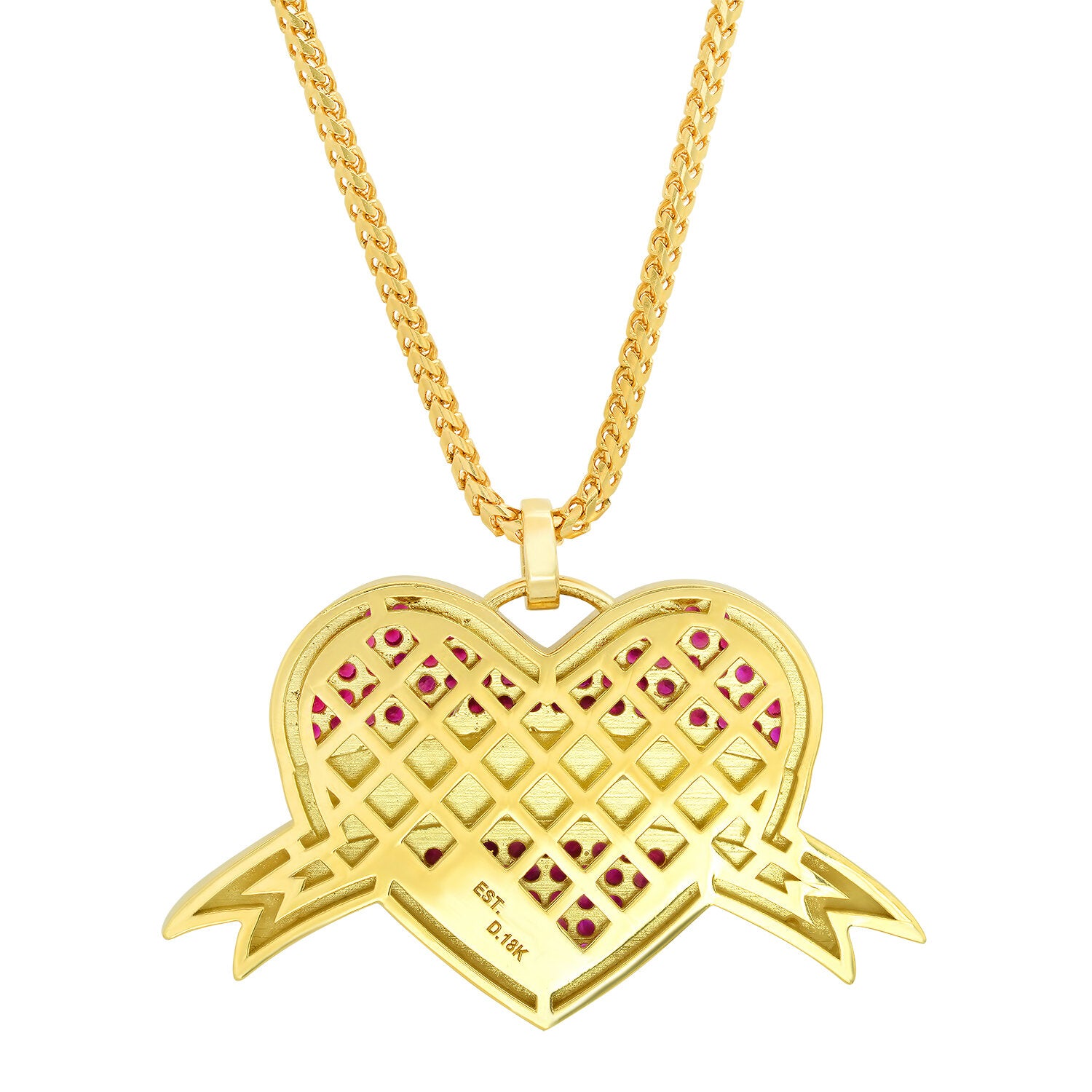 "MOM" TATTOO HEART NECKLACE