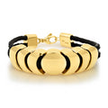 Western Gold & Leather Bracelet