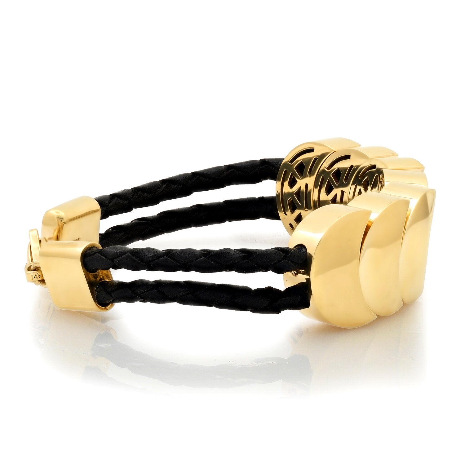 Western Gold & Leather Bracelet
