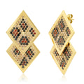 Leopard Pave Double Diamond Earrings
