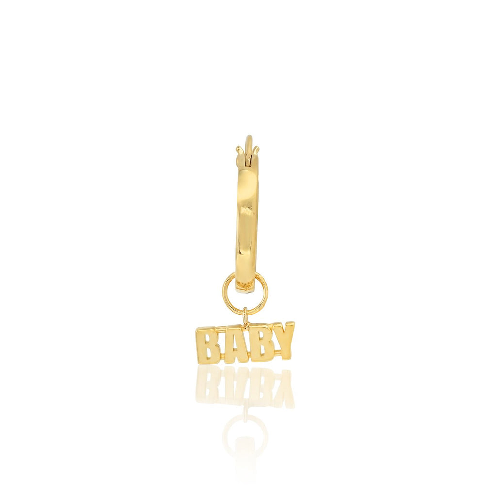 "BABY" HOOP EARRING