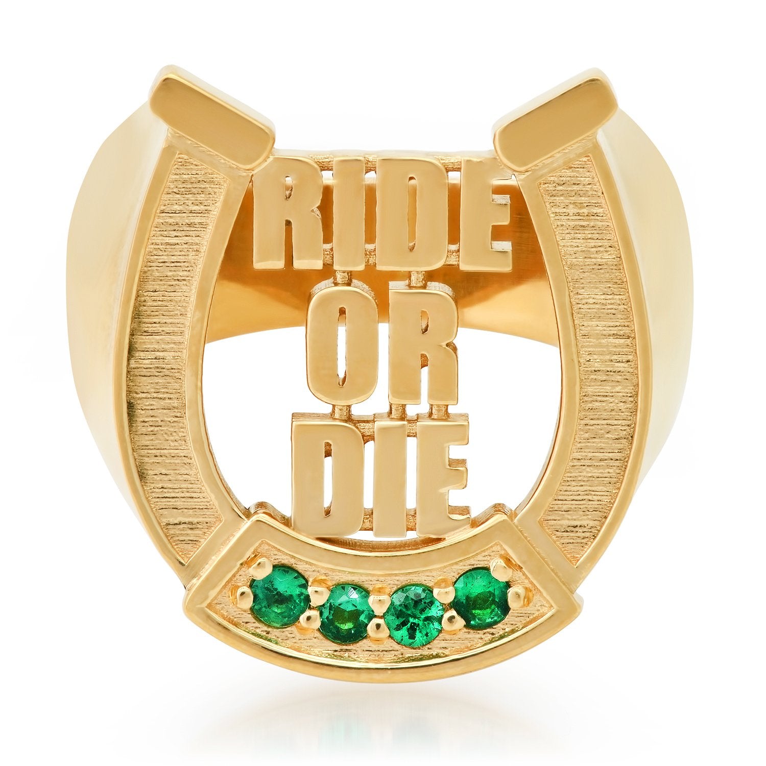 Ride or Die Emerald Horseshoe Ring