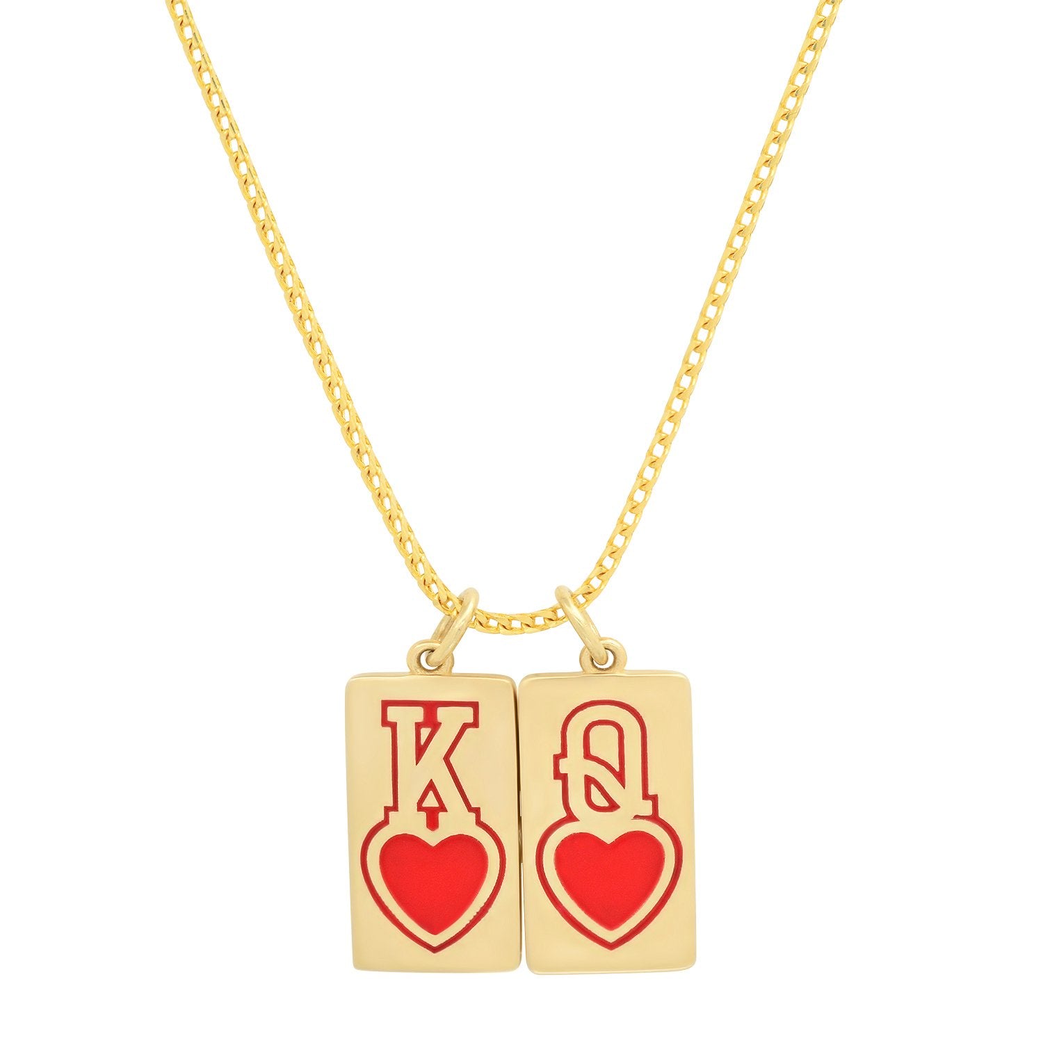 King and Queen of Hearts Card Necklace