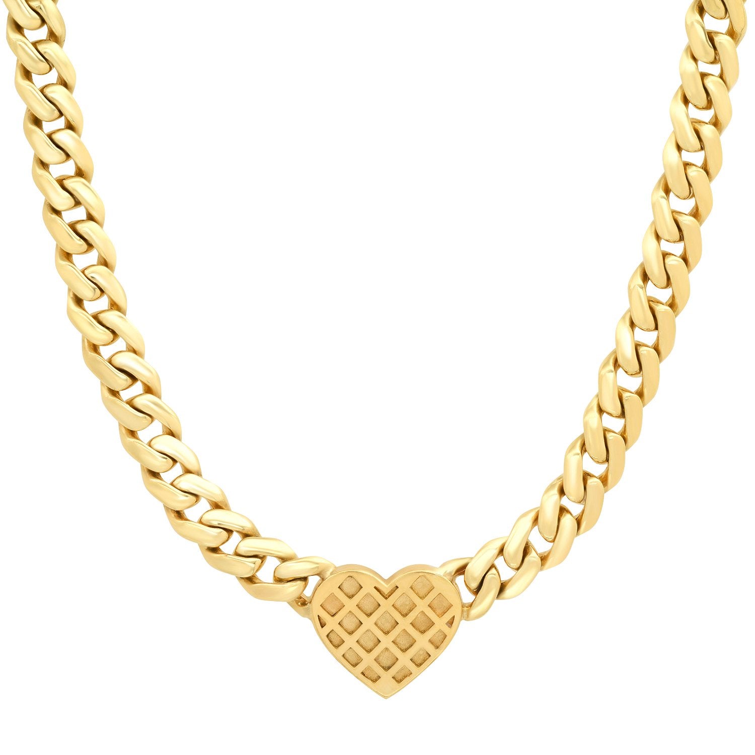 Mini Pave Heart Chain Necklace