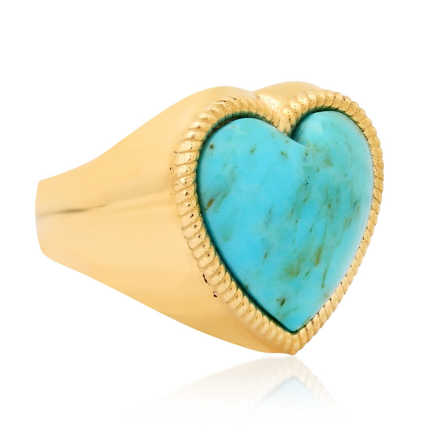 Rope Trim Turquoise Ring