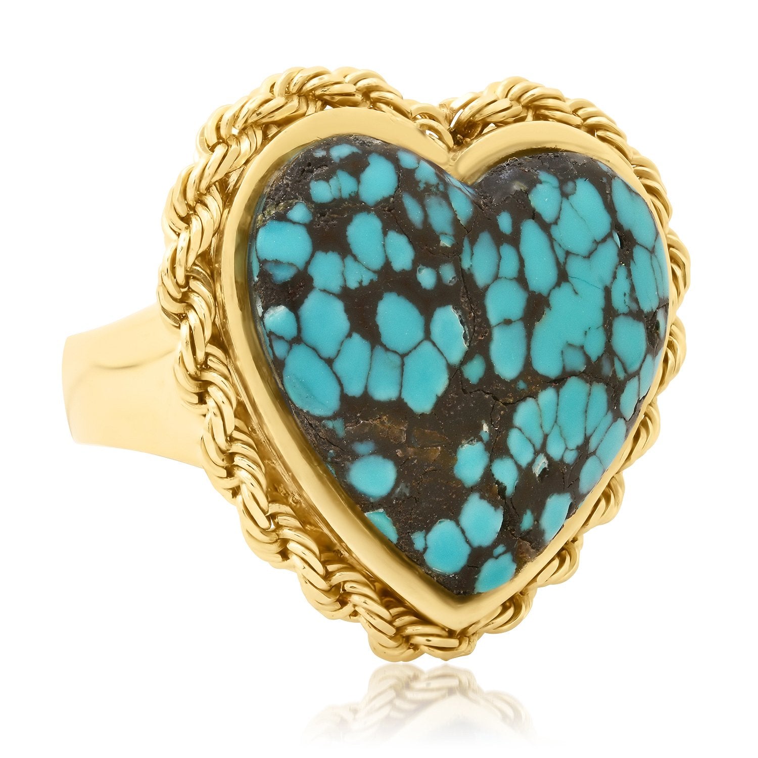 Turquoise Rope Heart Ring