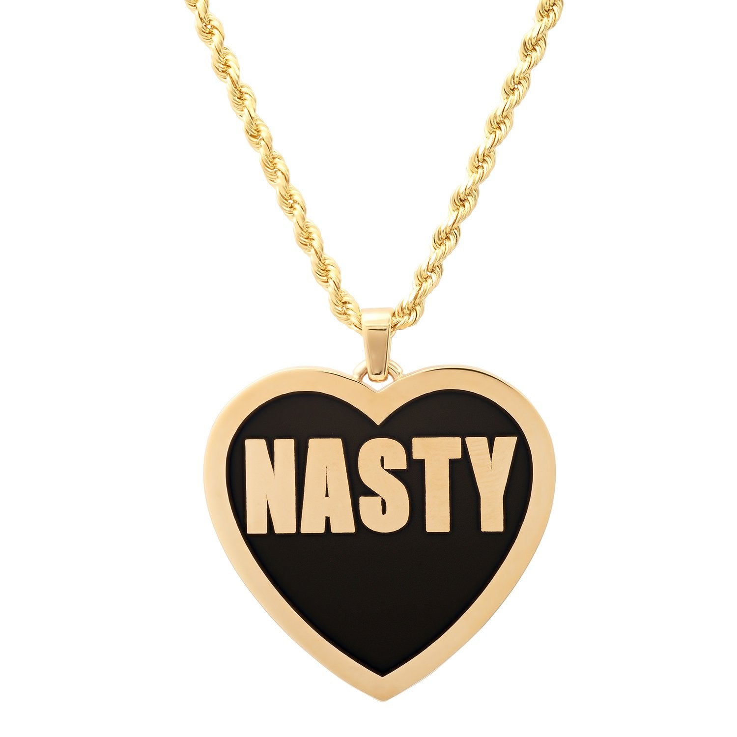 Nasty Black Enamel Word Heart
