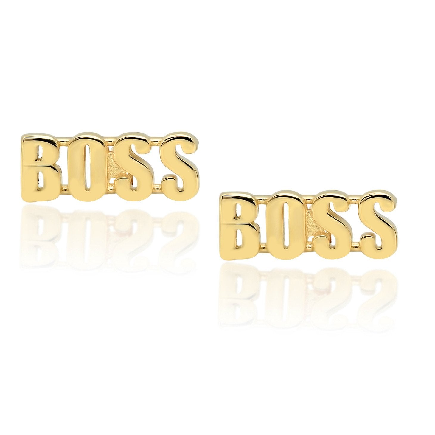 "BOSS" Stud Earrings (single)