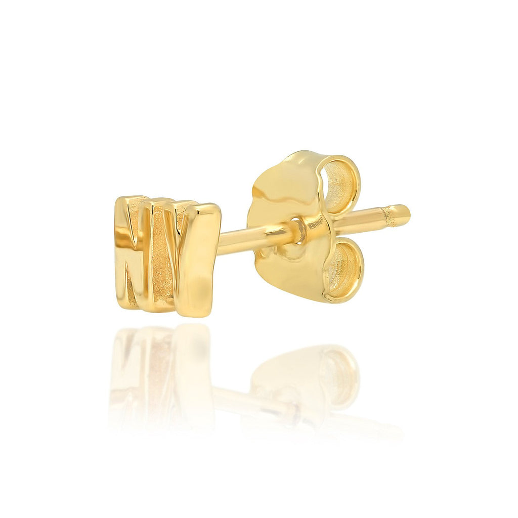 "NY" STUD EARRING