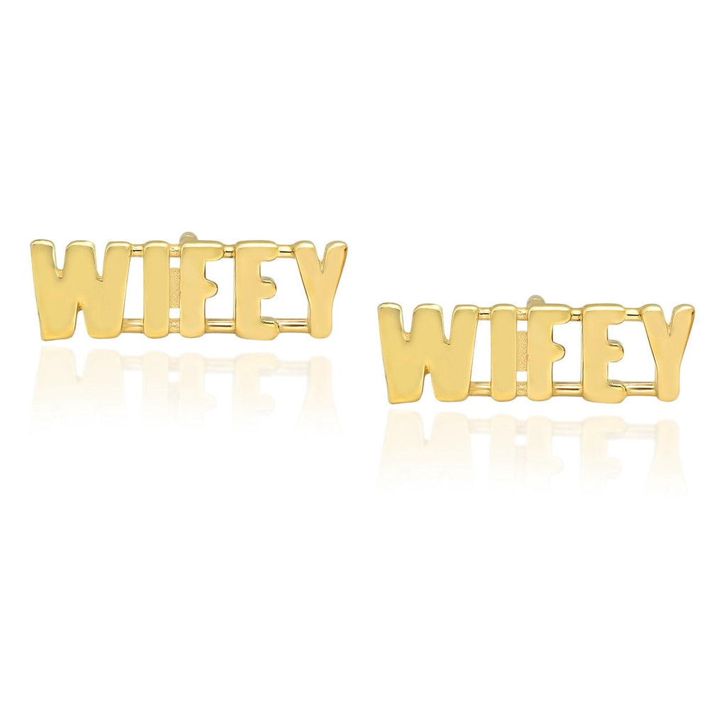 "WIFEY" STUD EARRING