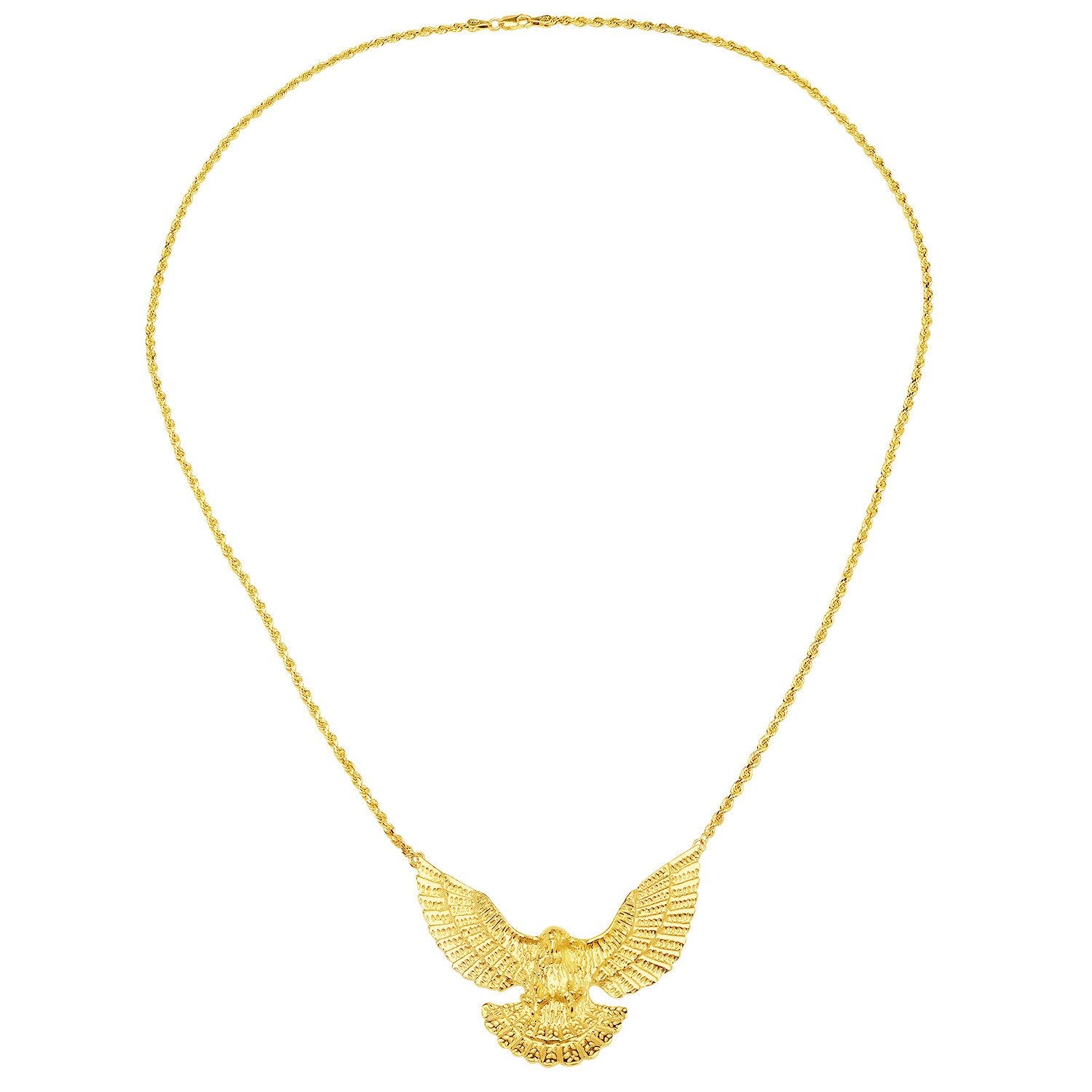 Eagle Necklace on Thick Rope Chain