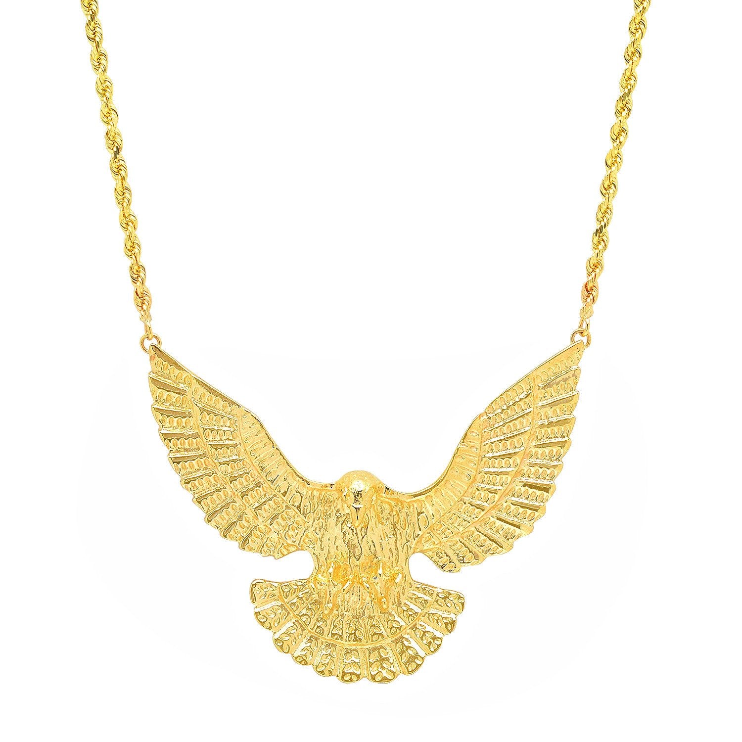 Eagle Necklace on Thick Rope Chain