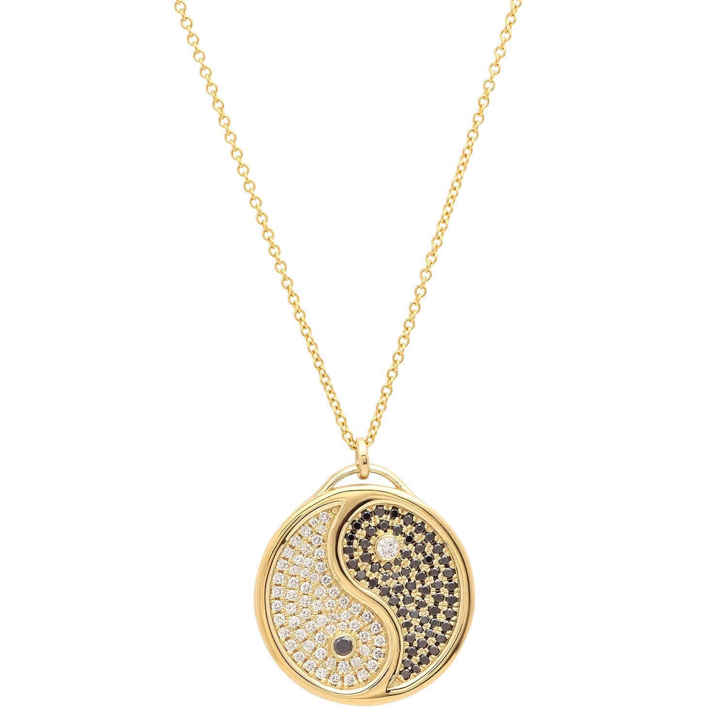 Yin Yang Pendant Necklace w/ Diamonds