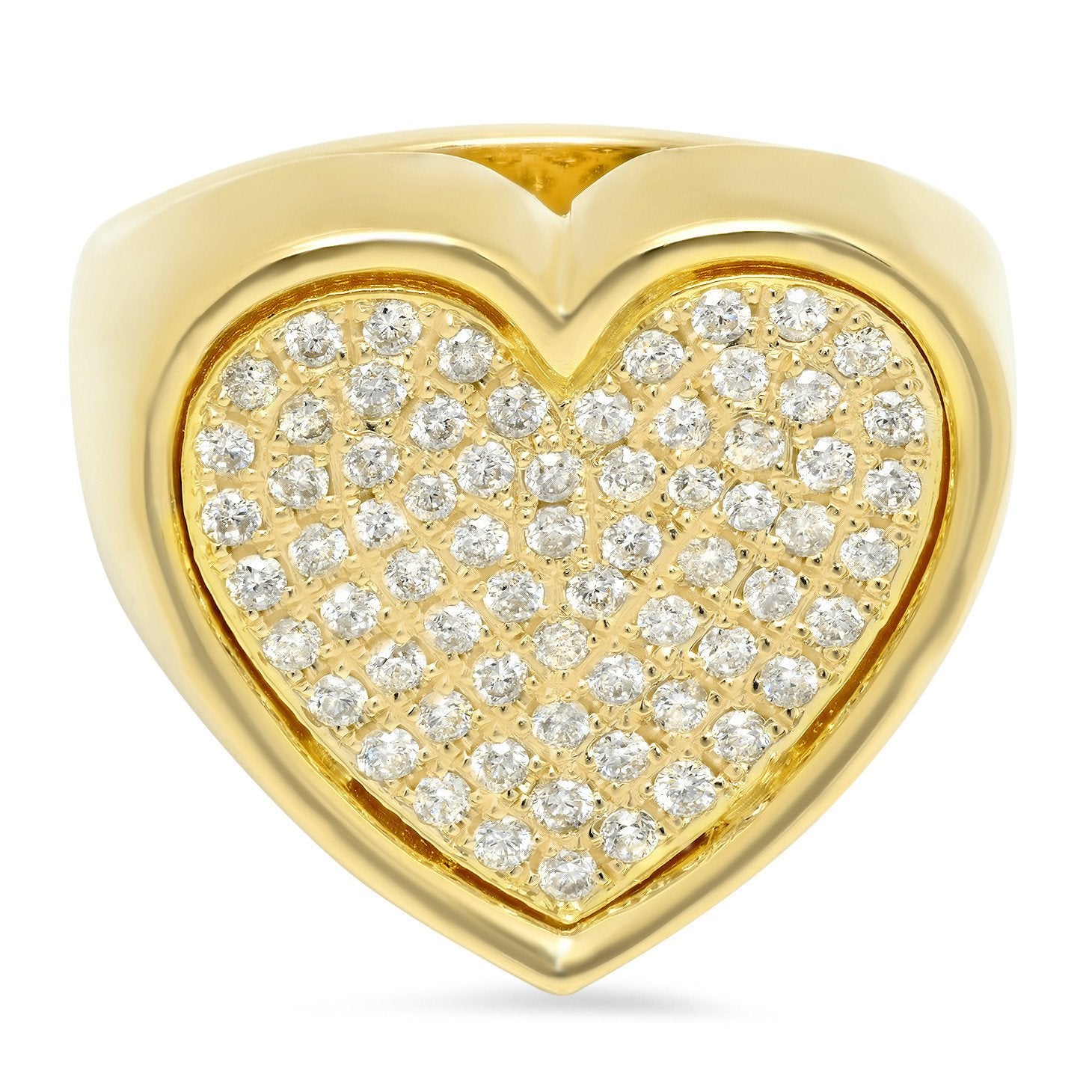 Heart Surface Ring w/ Diamonds