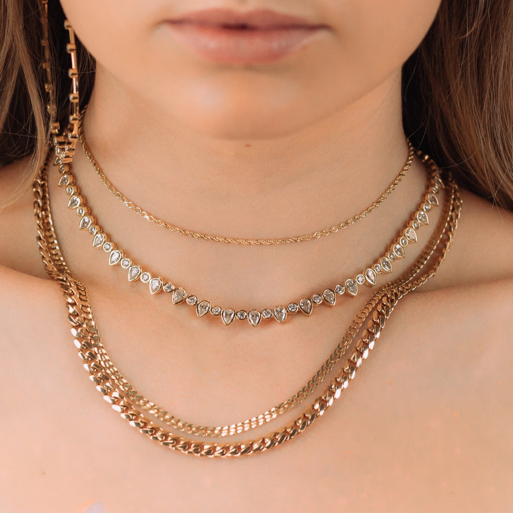 DIAMOND PEAR DROP NECKLACE