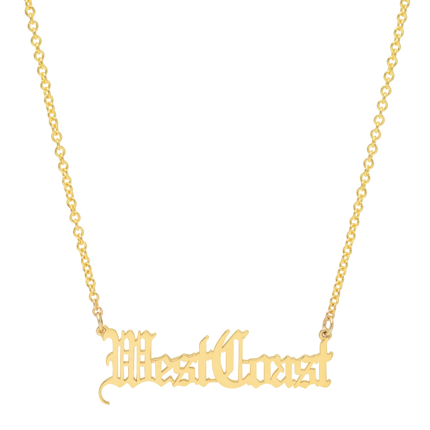 "West Coast" Old English Word Necklace