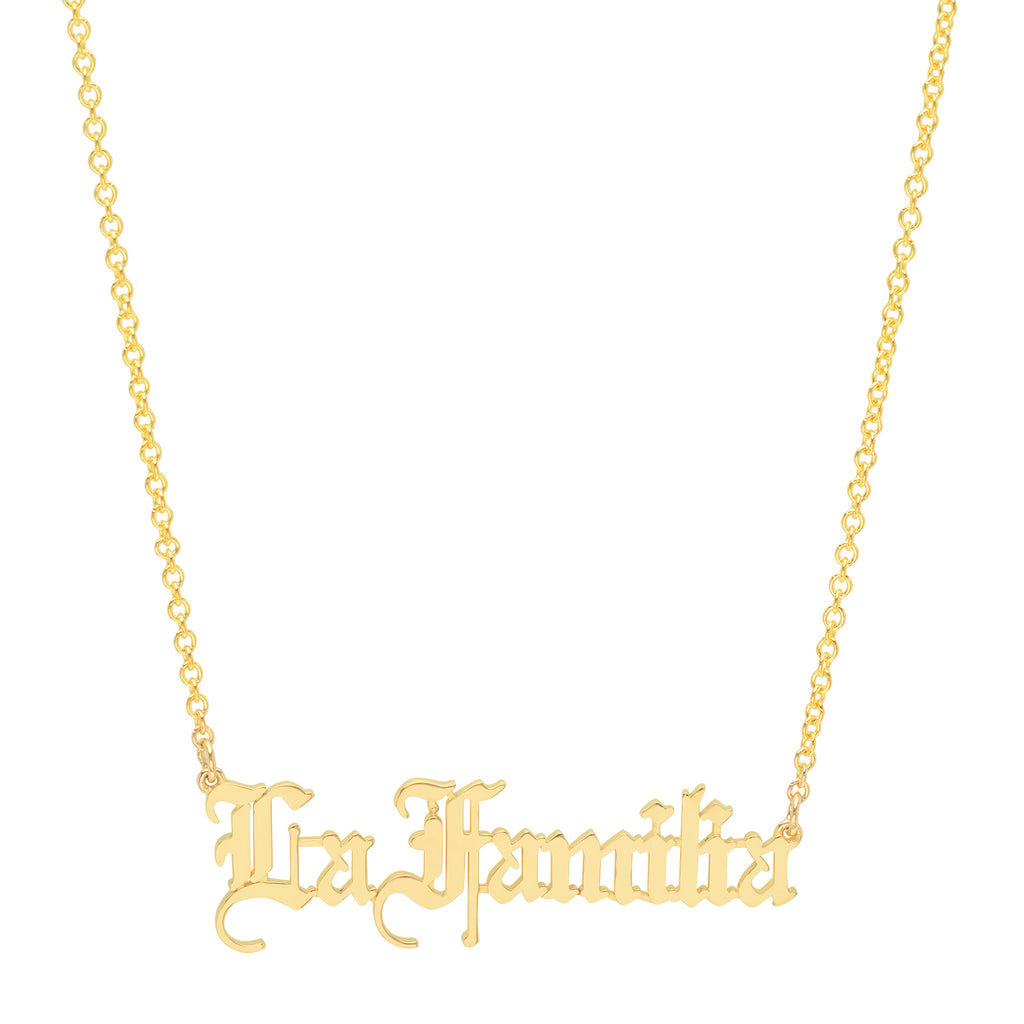 "La Familia" Old English Word Necklace